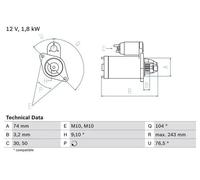 Bosch Anlasser 0 986 018 680 – 12V für Toyota