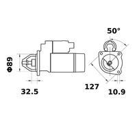 Mahle Original Anlasser MS 289 – 3,2 kW – passend für Perkins