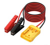 Starterkabel für 20V Akkus, 12AWG 5.9FT Auto Starthilfekabel mit Robusten Klemmen, PVC Isolierung Kältefest für PKW SUV Motorrad, Kompatibel mit 18V-20V MAX Werkzeugakkus Schwarz Rot