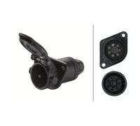 HELLA Steckdose - 24V - 7-polig - Stecker: Crimpkontakt - schwarz - DIN/ISO: 7638-1 - Menge: 1 - 8JB 007 645-021