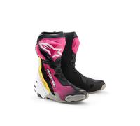 Alpinestars Supertech R Motorradstiefel, schwarz-weiss-pink, Größe 45 für Männer