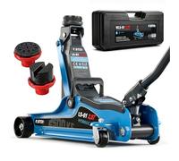 STIX Hydraulischer Wagenheber 2,5T - Extra Flacher Rangierwagenheber 85-365 mm - Mit Transportkoffer, Gummiauflagen & SUV Adapter - Autoheber für PKW & SUV