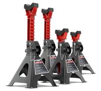 STIX Unterstellböcke 3T 4er Set - Höhenverstellbare Stützböcke 295-425 mm - Mit Sicherungspin & Gummiauflage - Sicherheitsböcke für PKW & KFZ