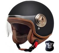 STRTG 3/4 Retro-Motorradhelm,Rollerhelm Mit Visier,ECE-Zugelassener Retro-Jet-Helm Für Damen Und Herren,Moped,Motorrad Für Vespa, ATV, Moped 4
