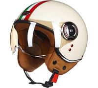 STTTBD Vespa-Helm mit offenem Gesicht, Herren und Damen, Motorrad, Roller, Halbgesichtshelm, Jet, Pilot, Motor, Retro, Chopper, Cruiser, Vintage-Mopedhelm, DOT/ECE-geprüft, für Kinder A,Large