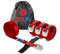 Sturdlink 4 Stück kleine Zurrgurte 25 mm 250 kg mit Schnalle + Klettverschluss 3 m 4 m 5 m Befestigung für Fahrrad-Tür, Motorrad, Anhänger, Dachbox, Auto, Sackkarre