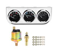 Stylebest M10x1 52mm 3-in-1-Auto-Messgerät, Genaues Wassertemperatur-Öldruck-Spannungsmessgerät für 12-V-Autos, LKWs, Boote, Metall