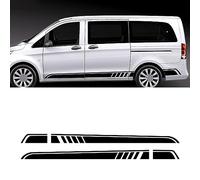 SUKORI Karosserie-Seitenstreifen-Aufkleber,für Mercedes Benz Vito Viano V Class w447 v260,Auto-Karosserie-Tür-Dekor-Aufkleber,Vinyl Aufkleber Außenzubehör,A-Black