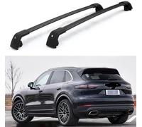 2 Stück Dachträger für Porsche Cayenne SUV 2018 2019, Dachgepäckträger, Geschlossene Reling, Dachträger Querstange, Tragfähigkeit Relingträger,Black