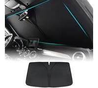 SUNJFY Auto Frontscheiben Sonnenschutz für Opel Grandland X 2017 2018 2019 2020 2021 2022 2023 2024, Sonnenblende Vorne Selbsthaftend UV Hitzeschutz Plane Faltbar Innenschutz Zubehör,Black
