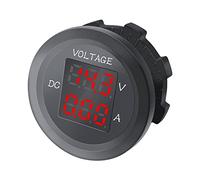 Sunnorioo Auto LED Digital Voltmeter DC 12V/24V LED Dual Voltmeter Amperemeter Spannungs Anzeige für Auto Boot Universal Wasserdicht Rot