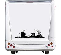 SUPERSTICKI Nordsee Skyline Wohnwagen Caravan Camping Holiday Urlaub ca. 60cm Aufkleber Autoaufkleber Sticker Womo Wowa