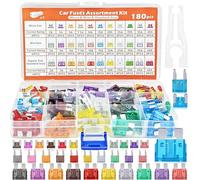SUpoetry 180 pcs Kfz Sicherungen Set, Autosicherungen Set Gemischt, 60 Mini Flachsicherungen + 60 Standard Sicherungen + 60 Micro Sicherungen +1 Sicherungszieher - für PKW/Motorrad/Wohnmobil/LKW