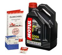 Motul 10W-40 Öl + Mahle Ölfilter für Suzuki Intruder C800/C, 06-11, BM - Ölwechselset inkl. Motoröl, Filter, Dichtring