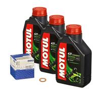 Motul 10W-40 Öl + Mahle Ölfilter für Suzuki VS 800 Intruder, 99-00, VS52B - Ölwechselset inkl. Motoröl, Filter, Dichtring