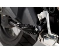 SW-Motech Fußrastenverbreiterung - Schwarz. Honda CRF 1000L/Adv Sports, CRF1100L AS., schwarz-silber