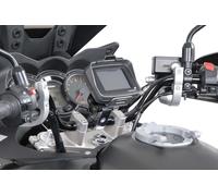 SW-Motech Navi-Halter mit Lenkerklemme - Für Lenker Ø 28 mm. Vibrationsgedämpft. Silbern.