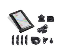 SW-Motech Universal Navigation Kit with Smartphone Drybag - Includes 2 Inch Clamp Arm for Handlebars/Mirror Thread, Black