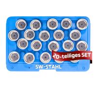SW-Stahl 02384L 20 tlg Felgenschloss Demontage Satz Schlüssel Adapter für BMW