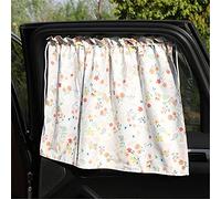 SWECOMZE Sonnenschutz Auto Baby - Universal Sonnenschutz mit Saugnapf Befestigung für Seitenscheibe/Kinder Sonnentuch XXL 70 x 50 cm (Blumen)