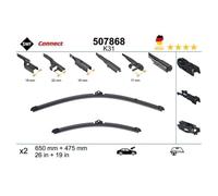 SWF Connect Wischer - K31 - Kit Aus in Deutschland Hergestellten Flachbalkenwischern Für Optimale Wischleistung 650mm/475mm - Vorne - 2er-Set