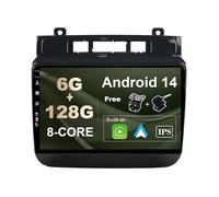 SXAUTO - 6G+128G - Android 14 IPS Autoradio für VW Touareg FL NF (2011-2017) - Eingebaut Carplay/Android Auto/DSP - LED Kamera + MIC - DAB Lenkradsteuerung Fast-Boot 360-CAM WiFi - 2 Din 9 Zoll