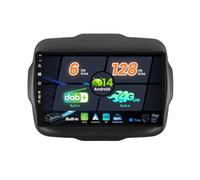 SXAUTO Android 15 - Built-in 4G LTE DAB - 6G+128G - Autoradio für Jeep Renegade(2015-2018) GPS Navi Radio - WiFi CarPlay Android Auto - Kamera + MIC - DSP Lenkradsteuerung - QLED 9 Zoll 2 Din 8-Core