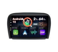 SXAUTO Android 15 IPS Autoradio für Mercedes SL R230 (2005-2012) - Eingebaut CarPlay Android Auto - Rückfahrkamera KOSTENLOS - Lenkradsteuerung DAB Fast-Boot WiFi Bluetooth - 2 Din 9 Zoll
