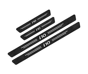 Symilov 4 Stück Auto Einstiegsleisten Schutzfolie für Hyun-dai I10 I20 I30 I40 IX20 IX35 Solaris Türschwelle Lackschutz, Kohlefaser Aufkleber Kantenschutz Styling Tuning Zubehör,I10