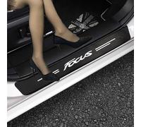 Symilov 4 Stück Auto Kohlefaser Einstiegsleisten Schutz Für Fo-rd Focus MK1 MK2 MK3 MK4 MK5 2010-2022 Tuning Zubehör mit Logo Türschwelle Anti Kratz Aufkleber Schutzstreifen,White