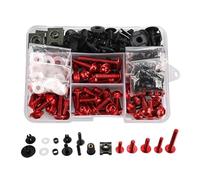 SYMWBD Verkleidungsbefestigungsclips Und Schrauben Für Kawasaki Für Z 750R 800 900 900RS, Schrauben- Und Muttern-Set Für Die Windschutzscheibe Windschutzscheiben Zubehör(Rot)