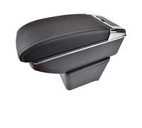 Szwaldaper For VW, for POLO, 9N/9N3 02-09 Vivo 10- Dual Layer Auto Armlehne Getränkehalter Mittelkonsole Aufbewahrungsbox Tablett Leder Auto-Mittelarmlehnenbox(Black thread)