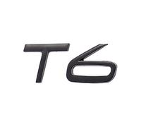 T6 Emblem 3D Metall Abzeichen Auto Motorhaube LKW Tür Seite Kotflügel Kofferraum Emblem Aufkleber Aufkleber für Volvo XC60 S60 V60 Polester (Schwarz)