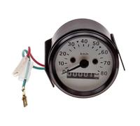 Tacho 60mm beleuchtet, Weißes Ziffernblatt, 80 km/h passend für Hercules Prima 2 3 4 5, Simson S50 S51 S70, Zündapp, Kreidler, Puch - Klassik Mofa Moped Tachometer Oldtimer