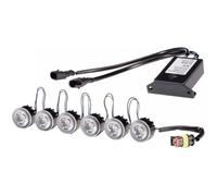 HELLA 2PT 010 458-721 LED-Tagfahrleuchtensatz - LEDayFlex - 24/12V - rund - Einbau - Lichtscheibenfarbe: glasklar - Kabel: 120mm - Fahrzeugfront - Satz