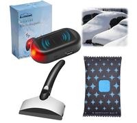 TaimeiMao Auto Scheibenenteiser Set,Enteiser Auto,Elektromagnetischer Eisschmelzenteiser mit Special Scraper und Luftentfeuchter,Elektromagnetisch Auto-Schneeentferner für Beschlagene Autoscheiben