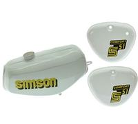 Tank Set m. Seitendeckel S51 S70 ComfortWhite, versiegelt, mit Aufkleber Simson