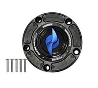 Tankdeckel Accossato für Motorrad Buell XB12 Ulysses von 2006 bis 2010 (CC 1200) mit Schnellwechselnippel aus Aluminium, Farbe Blau.
