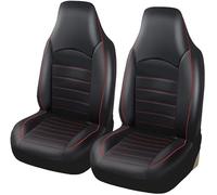 TaoieWkolt für Vw UP, Auto-Sitzbezüge Vordersitze Schwarz Rot | Auto-Schonbezüge Set Vorne für Fahrersitz & Beifahrer | Auto-Sitzbezug Universal,A-Red line