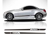 TaoZong Auto Seitenstreifen Seitenaufkleber Aufkleber Grafiken für Mercedes Benz SLK Classe R170 R171 R172 SLK55 AMG SLK200 250,Auto Karosserie Tür Dekor Aufkleber Tuning Zubehör,A-Black