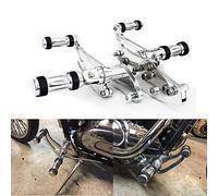 TARAZON Silber 5,5cm Vorverlegte Fußrasten Fußrastenanlage Forward Control verstellbar Aluminum für Kawasaki VN800 Vulcan 800 VN800A Classic Drifter 1995-2006