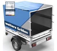 Tarpofix® Anhänger Hochplane 208x114x90 cm inkl: Planenseil - ECHTES PVC PLANENMATERIAL - Randverstärkte & Robuste Plane -Langlebige Abdeckplane Anhängerplane für viele 750kg PKW Autoanhänger
