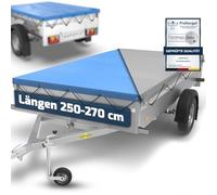 Tarpofix® Anhänger Plane 258 x 136cm mit Planenseil | für 1300kg PKW Hänger | Anhängerplane Flachplane aus PVC PLANENMATERIAL | Verstärkte Humbaur Anhänger Plane | Anhänger Zubehör Anhänger Abdeckplane