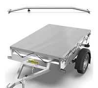 Tarpofix® Anhängerplane 211 x 116 cm + 1x Planenbügel | PVC PLANENMATERIAL Flachplane | Verstärkte Humbaur Anhänger Plane für 750kg PKW Hänger | Anhänger Zubehör Abdeckplane + Flachplanenbügel