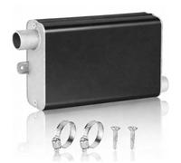 Tarqite 24MM Abgasschlauch Schalldämpfer, Aluminiumlegierung Schalldämpfer Dieselheizung, Standheizung Schalldämpfer Leise für Auto Auspuffanlagen(Schwarz)