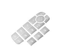 tasten aufkleber auto Kompatibel mit Porsche für Cayenne für Panamera 2018 2019 2020 2021 Auto-Styling Fensterglas-Hebeschalter Tastenverkleidung Aufkleber(Silver)