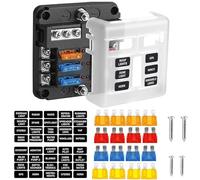 Tawveml 6-Fach Sicherungskastenhalter, ATO 12V-32V 100A Kfz-Sicherungskasten Sicherungsblockkasten mit LED-Warnungsindiakator Wasserfest Schutzhülle für Auto Marine Boot Trike