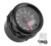 Tbest Digitales Spannungsmessgerät, 52 Mm, 7-Farben-LED, Universal-Voltmeter für 12 V, Rennwagen, ABS, Schwarzes, Rauchgetöntes Gesicht