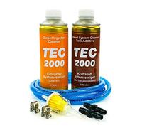 TEC 2000 Diesel Injektor Reiniger + Diesel System Cleaner Motorpflege Reinigung Set 750ml Einspritzdüsen Reiniger Kraftstoff Systemreiniger Diesel Zusatz Tank Additiv Injektionsreinigungsset
