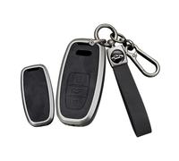 TECART Autoschlüssel Hülle Schlüsselgehäuse Passt für Audi A4 A5 A6 A7 Q5 Q7 Q8 RS SQ7 S7 S8 RS5 Schlüsselhülle Cover Case Keyless Autos Schlüsselbox Schutzhülle Schlüsselanhänger 3 Tasten Schwarz A